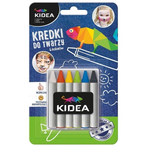 Kredki do twarzy Kidea 6kolorów DERFORM KDT6KA
