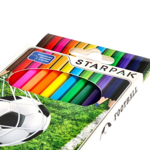 Kredki ołówkowe 12 kolorów Football STARPAK 276561