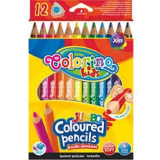 Kredki ołówkowe 12kol/180 Jumbo trójkątne Colorino Kids PATIO 6058 04