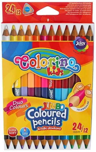 Kredki ołówkowe 2stronne 24kol/180 Jumbo trójkątne Colorino Kids PATIO 51880