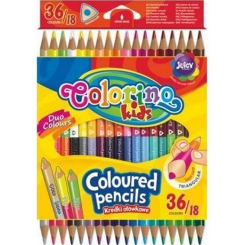 Kredki ołówkowe 2stronne 36kol/180 trójkątne Colorino Kids PATIO 68512
