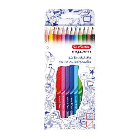 Kredki ołówkowe trójkątne HERLITZ MY.PEN 12 kolorów