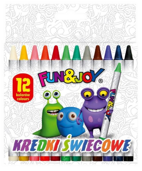 Kredki woskowe 12 kolorów FUN&JOY 199868