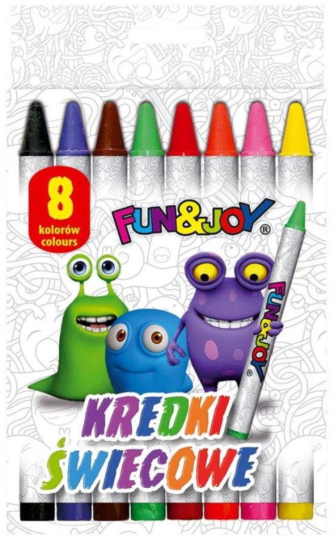 Kredki woskowe 8 kolorów FUN&JOY 199869