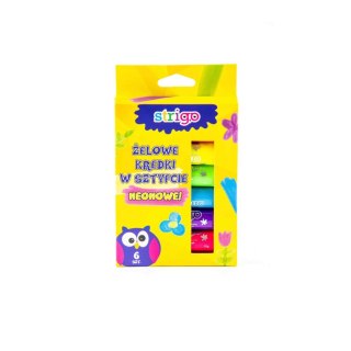 Kredki żelowe 6kol/100 neon w sztyfcie Strigo PILOT SSC034