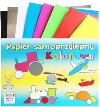 Papier kolorowy samoprzylepny A4 8 kartek POLIGRAF PAPSKOLA4