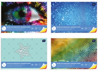 Papier kolorowy samoprzylepny B5 6 kartek holograficzny INTERDRUK 214072