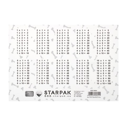 Plan lekcji z tabliczką mnożenia A5 Cuties Pieski STARPAK 409084