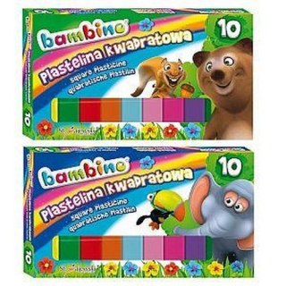 Plastelina 10 kolorów Bambino kwadratowa MAJEWSKI 002823
