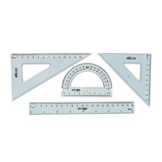 Zestaw szkolny geometryczny 4 elementy Strigo PILOT SSC009