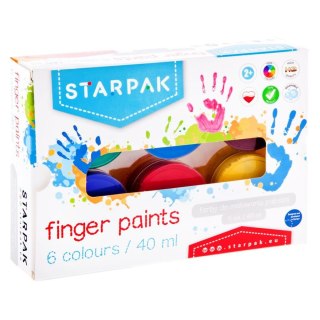 Farby do malowania palcami 6 kolorów 40ml STARPAK 448008
