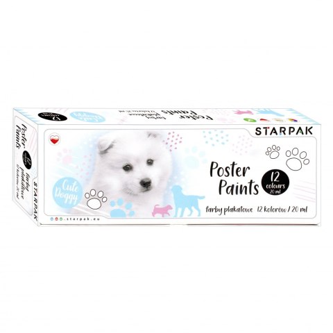 Farby plakatowe 12 kolorów 20ml Cuties Pies STARPAK 437221
