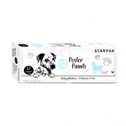 Farby plakatowe 12 kolorów 20ml Cuties Pies STARPAK 437221