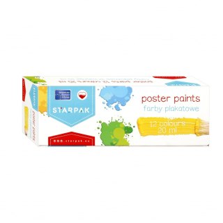 Farby plakatowe 12 kolorów 20ml School STARPAK 450925