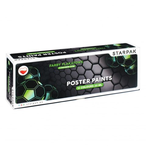 Farby plakatowe 12kolorów 20ml Football STARPAK 437218