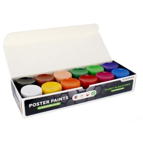 Farby plakatowe 12kolorów 20ml Football STARPAK 437218
