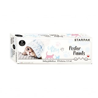 Farby plakatowe 12kolorów 20ml Kotki STARPAK 437220