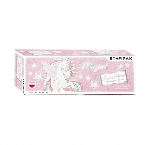 Farby plakatowe 12kolorów 20ml Unicorn STARPAK 472915