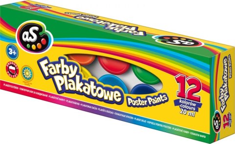Farby plakatowe AS 12 kolorów 20ml ASTRA 301219004