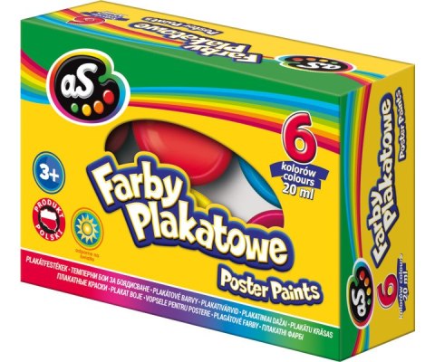 Farby plakatowe AS 6 kolorów 20 ml ASTRA 301219001