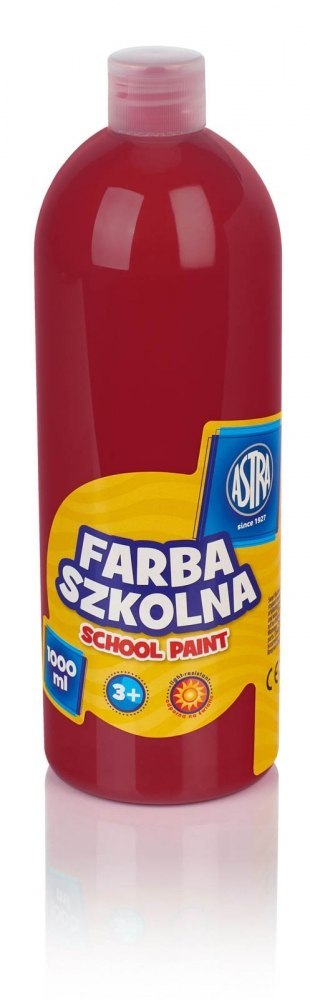 Farby szkolne w butelce 1 l cieny czerwony ASTRA 301217044