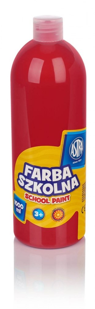 Farby szkolne w butelce 1 l czerwony ASTRA 301217049