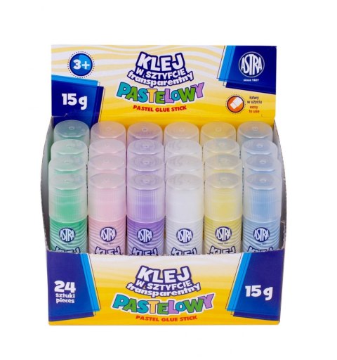 Klej w sztyfcie 15 g transparent pastelowy op.24 szt. ASTRA 401121001