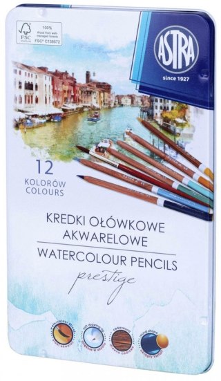 Kredki akwarelowe z drewna cedrowego 12 kolorów ASTRA 312121001
