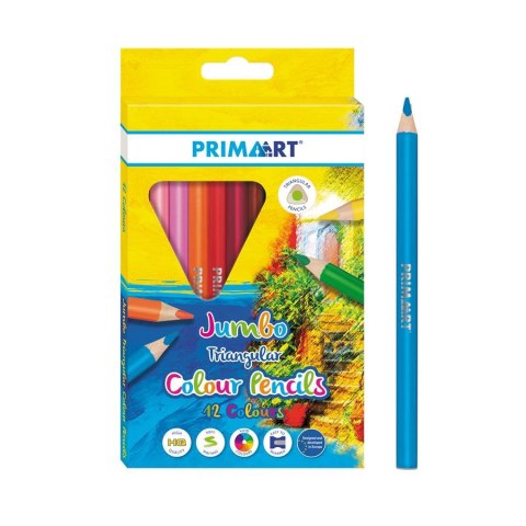 Kredki ołówkowe 12 kolorów Jumbo trójkątne PRIMA ART 447727