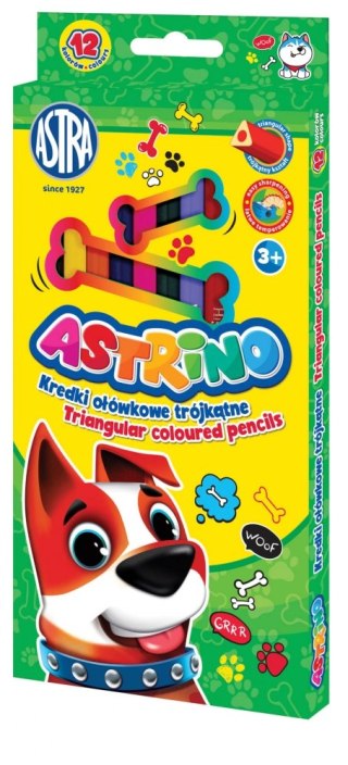 Kredki ołówkowe 12 kolorów trójkątne Astrino ASTRA 312221004
