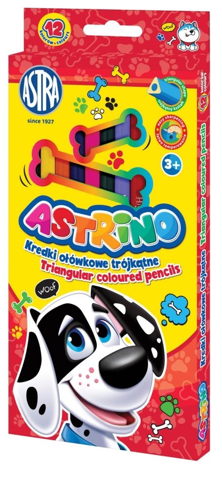 Kredki ołówkowe 12 kolorów trójkątne Astrino ASTRA 312221004