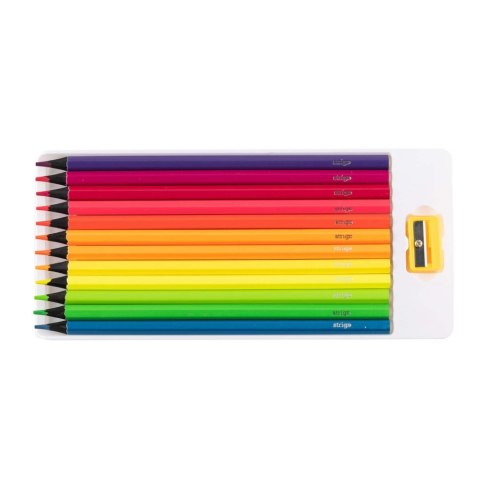 Kredki ołówkowe 12kol/180 neon temperówka Strigo PILOT SSC117