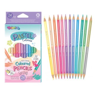 Kredki ołówkowe 2 stronne 24 kolory pastelowe Colorino PATIO 87737