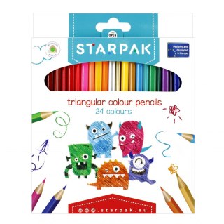 Kredki ołówkowe trójkątne 24 kolorów STARPAK 447728