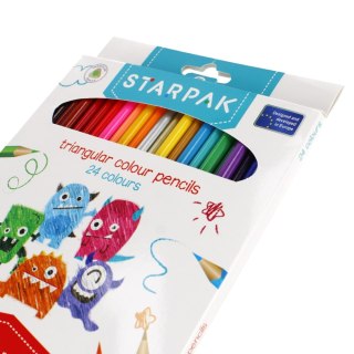 Kredki ołówkowe trójkątne 24 kolorów STARPAK 447728
