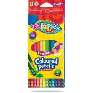Kredki ołówkowe z gumką 12kol/180 Colorino Kids PATIO 87492PTR