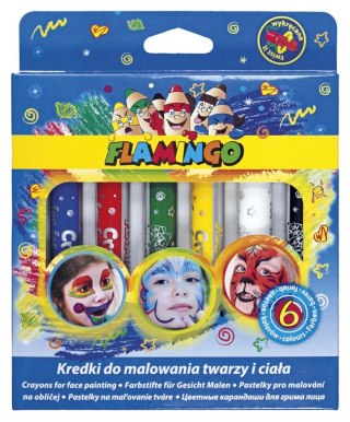Kredki wykręcane do malowania twarzy i ciała 6 kolorów FLAMINGO 408789