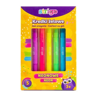 Kredki żelowe 5kol neon Strigo PILOT SSC119