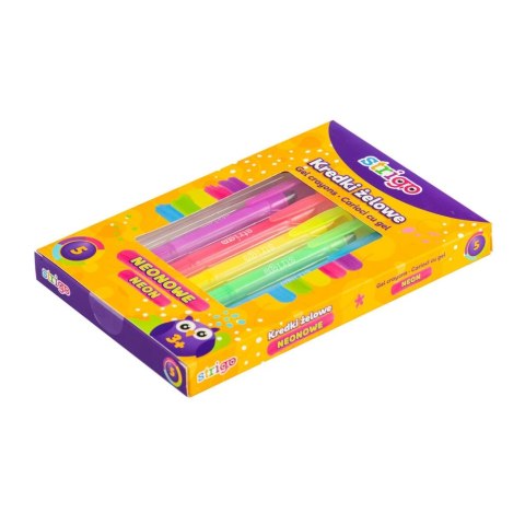 Kredki żelowe 5kol neon Strigo PILOT SSC119