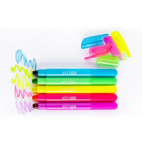 Kredki żelowe 5kol neon Strigo PILOT SSC119