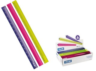 Linijka MILAN ACID plastikowa, trójkątna kolorowa 15 cm, pud. 60 szt.