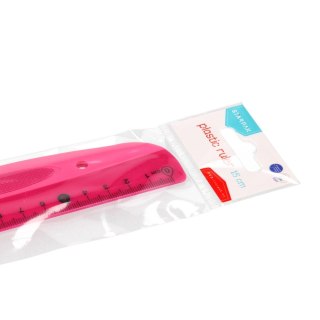 Linijka plastikowa 15cm czerwona/różowa STARPAK 470969