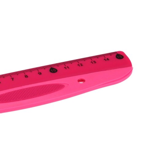 Linijka plastikowa 15cm czerwona/różowa STARPAK 470969