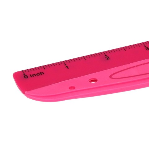 Linijka plastikowa 15cm czerwona/różowa STARPAK 470969