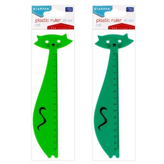 Linijka plastikowa Kot 15cm STARPAK 447744