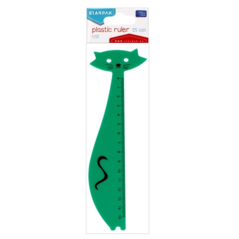 Linijka plastikowa Kot 15cm STARPAK 447744