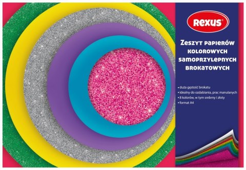 Papier kolorowy samoprzylepny A4/8K brokat 609294 BENIAMIN