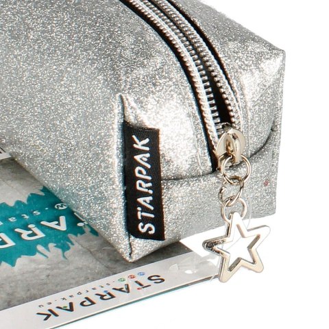 Piórnik saszetka 1zamek Star srebro STARPAK 447182