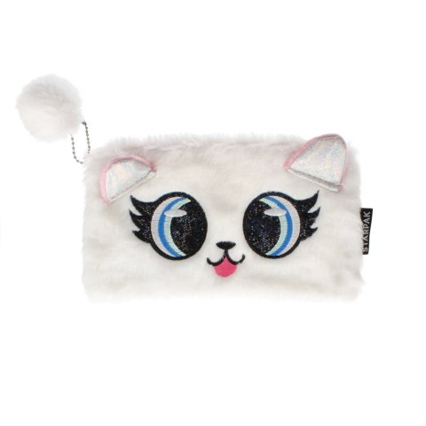 Piórnik saszetka pluszowy 1zamek Big Eyes White STARPAK 471826