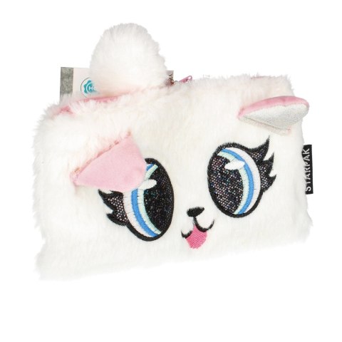 Piórnik saszetka pluszowy 1zamek Big Eyes White STARPAK 471826